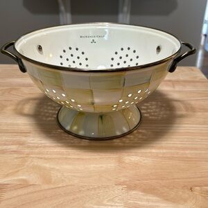 Mackenzie Childs Parchment Check larger colander